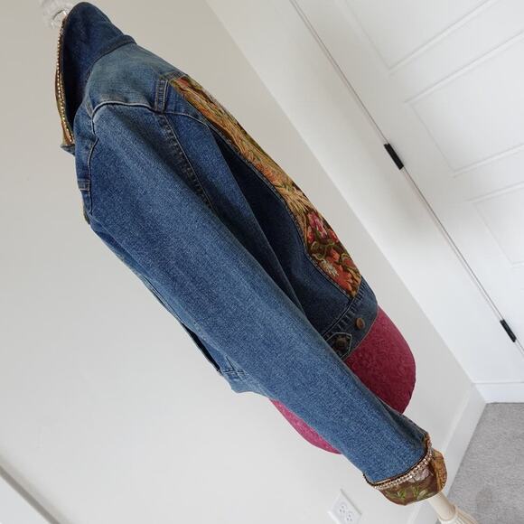 The Denim Taylor brocade n bling jean jacket n silk belted jeans n trim 14 - Picture 4 of 16